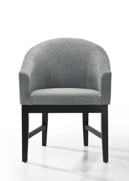Lilola Home - Haven Set of 2 Gray Fabric Barrel Dining Chair with Black Finish Legs - 30055-C veiw 3