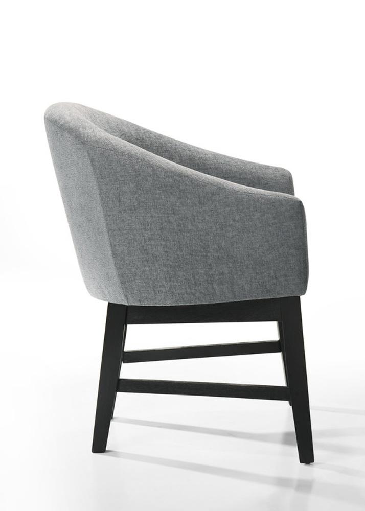 Lilola Home - Haven Set of 2 Gray Fabric Barrel Dining Chair with Black Finish Legs - 30055-C veiw 4