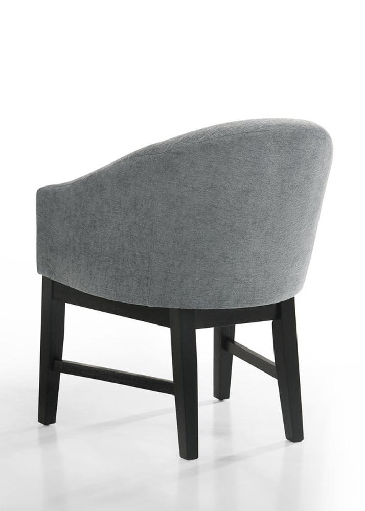 Lilola Home - Haven Set of 2 Gray Fabric Barrel Dining Chair with Black Finish Legs - 30055-C veiw 5
