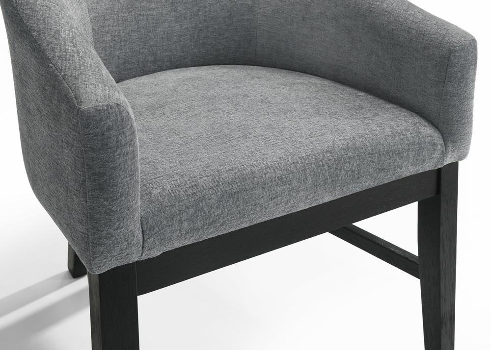 Lilola Home - Haven Set of 2 Gray Fabric Barrel Dining Chair with Black Finish Legs - 30055-C veiw 6