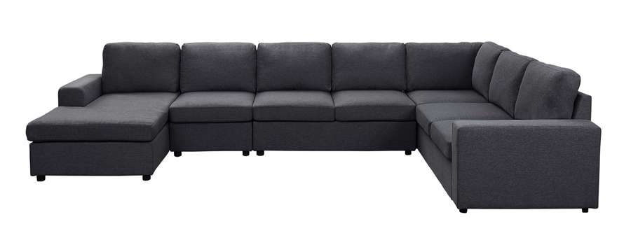 Lilola Home - Hayden Modular Sectional Sofa with Reversible Chaise in Dark Gray Linen - 881801-5 veiw 3