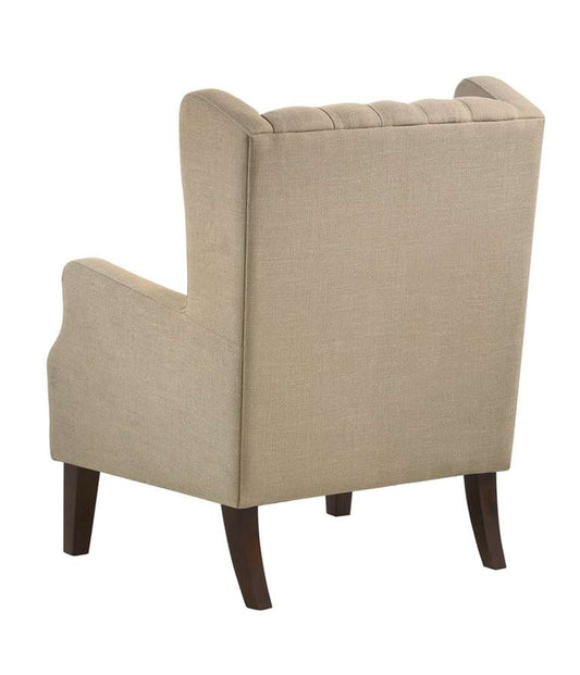 Lilola Home - Irwin Beige Linen Button Tufted Wingback Chair - 88862BE veiw 2