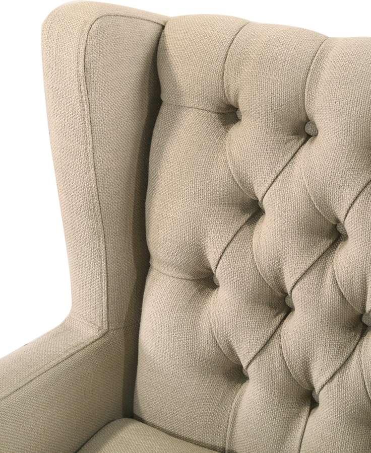Lilola Home - Irwin Beige Linen Button Tufted Wingback Chair - 88862BE veiw 4