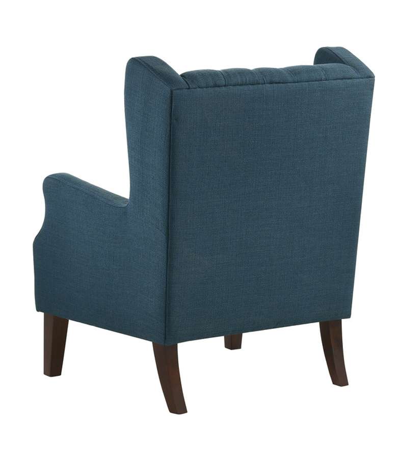 Lilola Home - Irwin Blue Linen Button Tufted Wingback Chair - 88862BU veiw 2