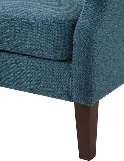 Lilola Home - Irwin Blue Linen Button Tufted Wingback Chair - 88862BU veiw 3
