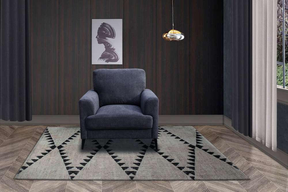 Lilola Home - Jackson Black Fabric Chair with Black Metal Legs - 83003-C veiw 1