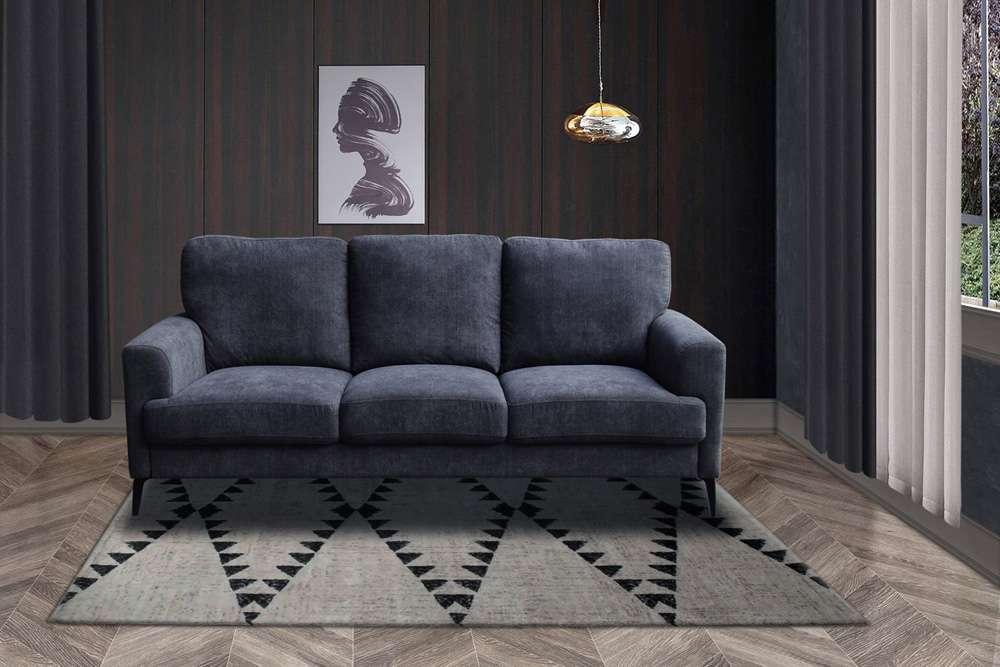 Lilola Home - Jackson Black Fabric Sofa with Black Metal Legs - 83003-S veiw 1