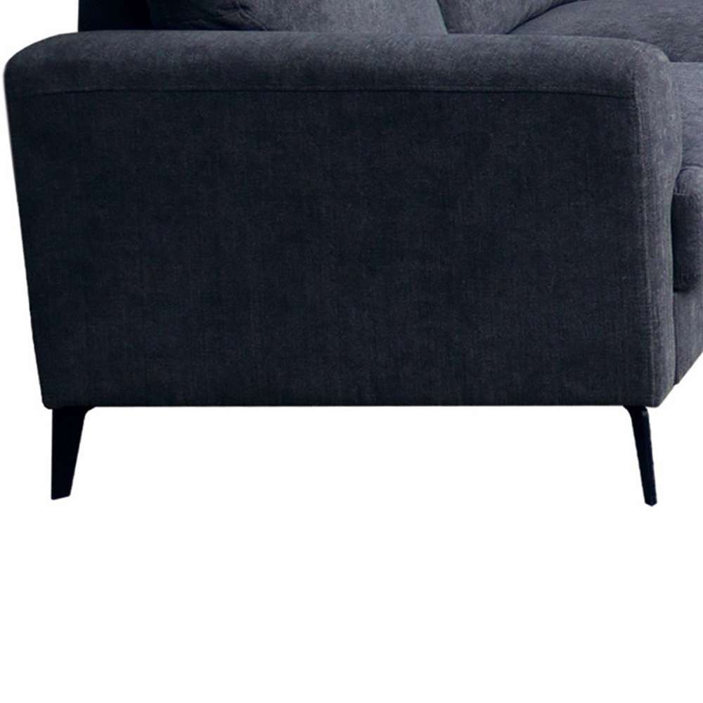 Lilola Home - Jackson Black Fabric Sofa with Black Metal Legs - 83003-S veiw 5