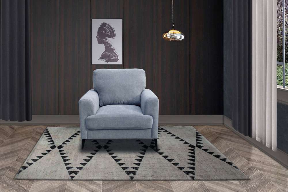Lilola Home - Jackson Gray Fabric Chair with Black Metal Legs - 83004-C veiw 1