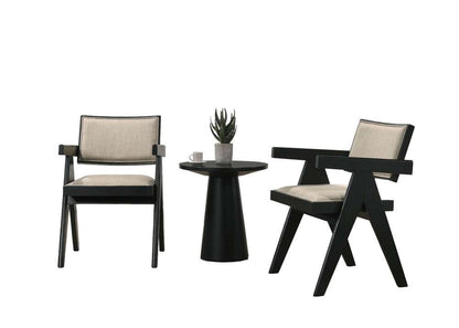 Lilola Home - Jasper 21inW 3-Piece Ebony Black Arm Chairs and Console Table Set - 30023-1 veiw 1