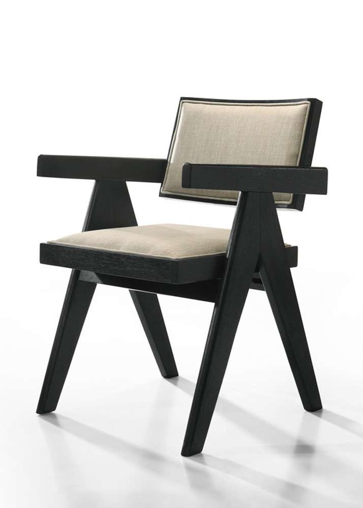 Lilola Home - Jasper 21inW 3-Piece Ebony Black Arm Chairs and Console Table Set - 30023-1 veiw 2