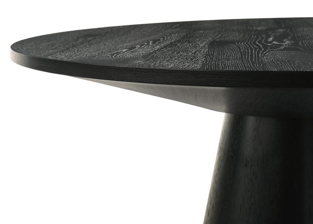 Lilola Home - Jasper 47in Round Ebony Black Counter Height Table with Pedestal Base - 30050 veiw 3