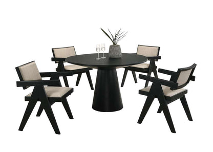 Lilola Home - Jasper 5-Piece Ebony Black 47inW Round Dining Set - 30023-2 veiw 1