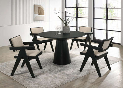 Lilola Home - Jasper 5-Piece Ebony Black 47inW Round Dining Set - 30023-2 veiw 6