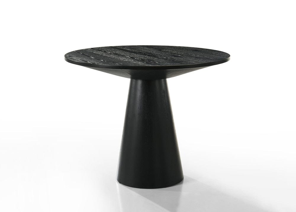 Lilola Home - Jasper 5Pc 47in Round Ebony Black Pedestal Counter Height Set with Beige Upholstered Chairs - 30050-1 veiw 3
