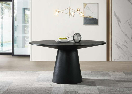Lilola Home Jasper Ebony Black 59in Wide Contemporary Round Dining Table - 30016 veiw 1