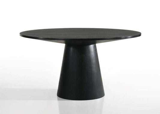 Lilola Home Jasper Ebony Black 59in Wide Contemporary Round Dining Table - 30016 veiw 2