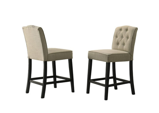 Lilola Home - Jasper Set of 2 Beige Fabric Counter Height Chairs with Black Finish Legs - 30050-C veiw 1