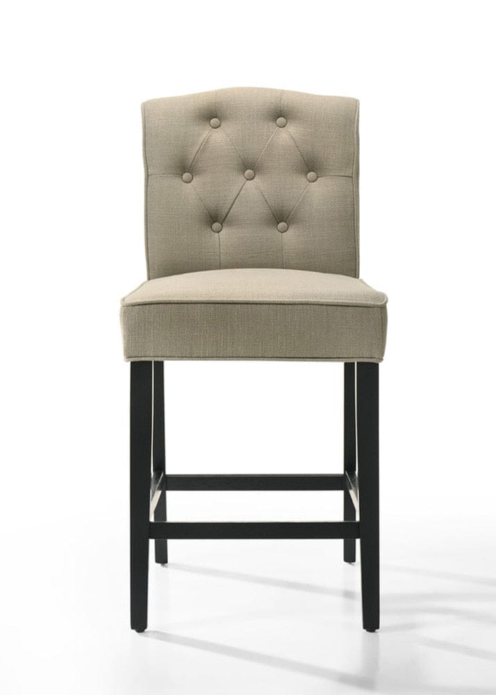Lilola Home - Jasper Set of 2 Beige Fabric Counter Height Chairs with Black Finish Legs - 30050-C veiw 3