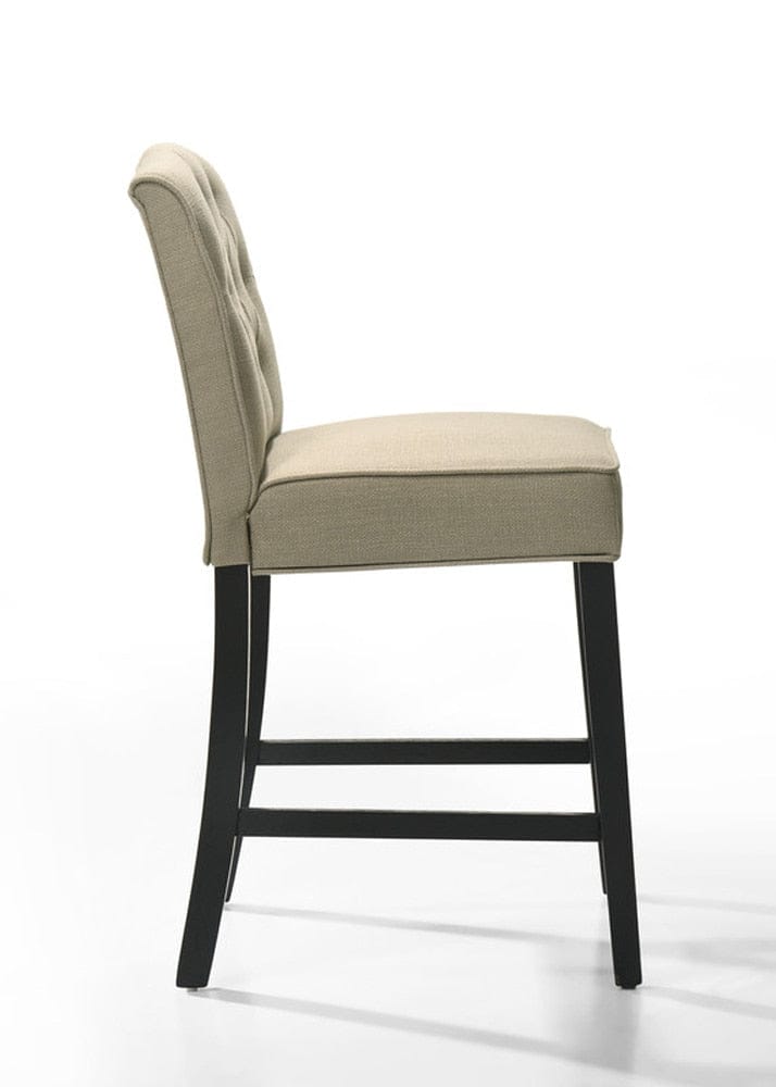Lilola Home - Jasper Set of 2 Beige Fabric Counter Height Chairs with Black Finish Legs - 30050-C veiw 4