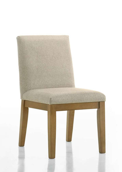 Lilola Home - Jasper (Set of 2) Driftwood Finish Contemporary Beige Fabric Dining Chair - 30018-C veiw 3