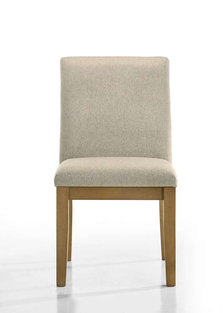Lilola Home - Jasper (Set of 2) Driftwood Finish Contemporary Beige Fabric Dining Chair - 30018-C veiw 4