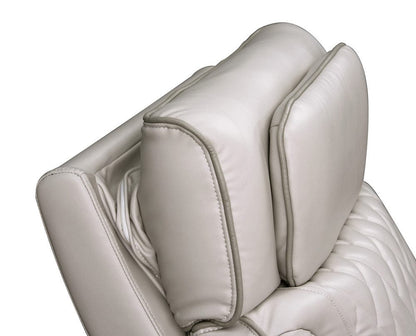 Lilola Home - Jazz 37"W Ice Leather Aire Transformer Power Reclining Chair with Power Headrest, LED Lights, USB & USB-C Ports, Storage & Cupholders - 81641-C