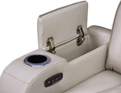 Lilola Home - Jazz 37"W Ice Leather Aire Transformer Power Reclining Chair with Power Headrest, LED Lights, USB & USB-C Ports, Storage & Cupholders - 81641-C