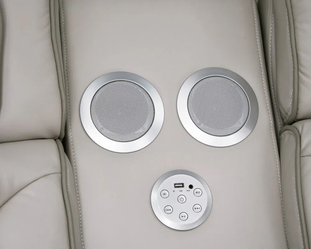 Lilola Home - Jazz 74"W Ice Leather Aire Transformer Power Reclining Loveseat with Power Headrest, Bluetooth Speakers, LED Lights, USB & USB-C Ports, Storage & Cupholders - 81641-L view 6