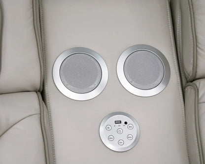 Lilola Home - Jazz 74"W Ice Leather Aire Transformer Power Reclining Loveseat with Power Headrest, Bluetooth Speakers, LED Lights, USB & USB-C Ports, Storage & Cupholders - 81641-L view 6