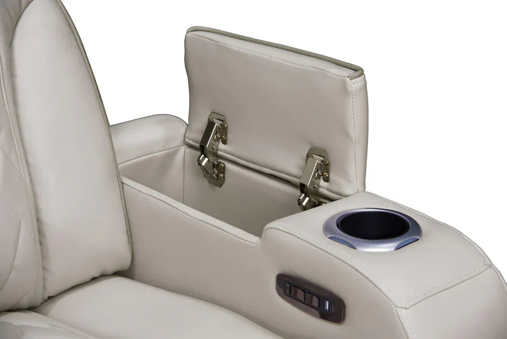 Lilola Home - Jazz 74"W Ice Leather Aire Transformer Power Reclining Loveseat with Power Headrest, Bluetooth Speakers, LED Lights, USB & USB-C Ports, Storage & Cupholders - 81641-L view 8