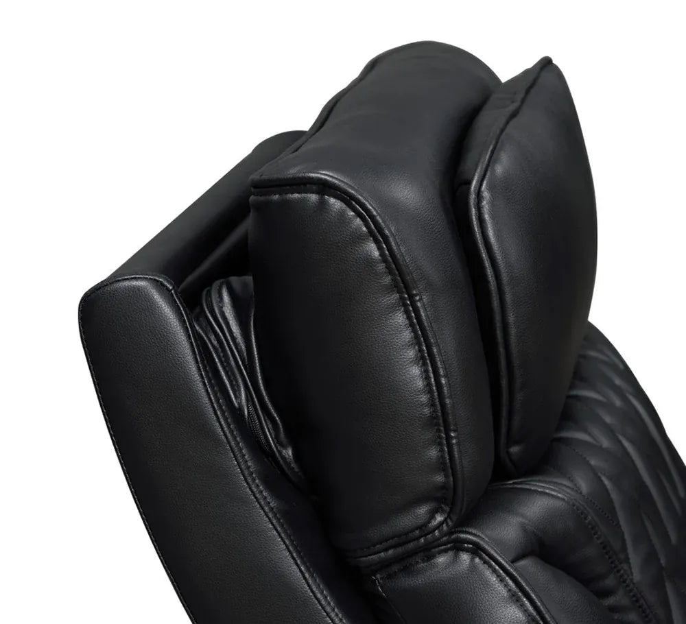 Lilola Home - Jazz 84"W Black Leather Aire Transformer Power Reclining Sofa with Power Headrest, LED Lights, Wireless Charging Drop-Down Table, USB & USB-C Ports, Storage & Cupholders - 81640-S view 5