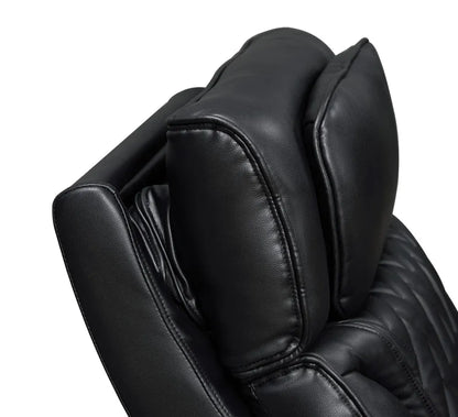 Lilola Home - Jazz 84"W Black Leather Aire Transformer Power Reclining Sofa with Power Headrest, LED Lights, Wireless Charging Drop-Down Table, USB & USB-C Ports, Storage & Cupholders - 81640-S view 5