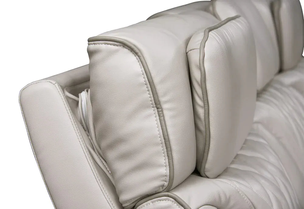 Lilola Home - Jazz 84"W Ice Leather Aire Transformer Power Reclining Sofa with Power Headrest, LED Lights, Wireless Charging Drop-Down Table, USB & USB-C Ports, Storage & Cupholders - 81641-S view 5