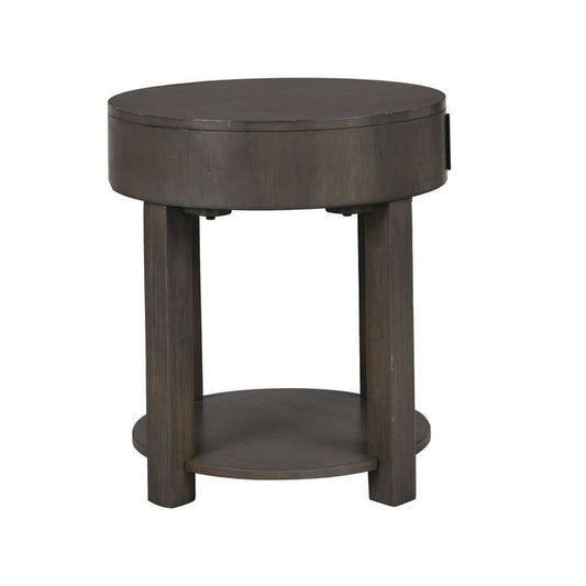 Lilola Home - Jonah Light Brown MDF End Table with USB Ports - 98009 veiw 2