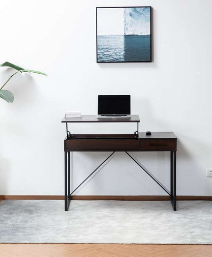 Lilola Home - Juno Dark Brown Wood Lift Top Desk with Hidden Storage and Drawer - 53001 veiw 6