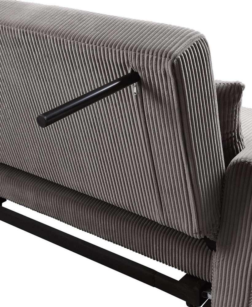 Lilola Home - Justine 54inW Brown Corduroy Convertible Sleeper Loveseat - 89335 veiw 3