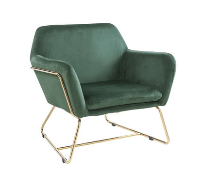 Lilola Home - Keira Green Velvet Accent Chair with Metal Base - 88877 veiw 1