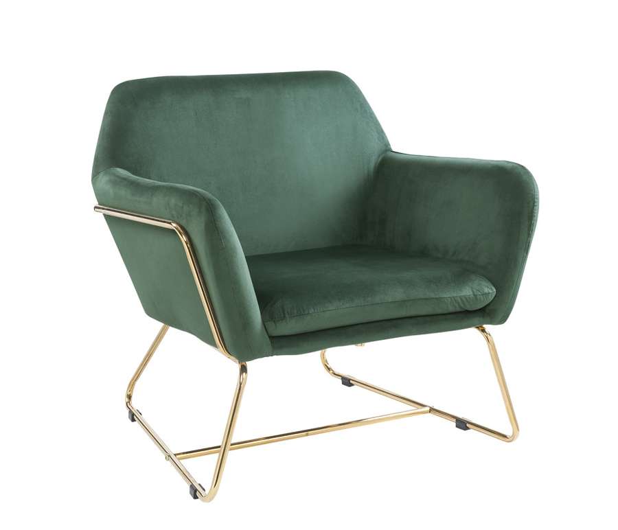 Lilola Home - Keira Green Velvet Accent Chair with Metal Base - 88877 veiw 2