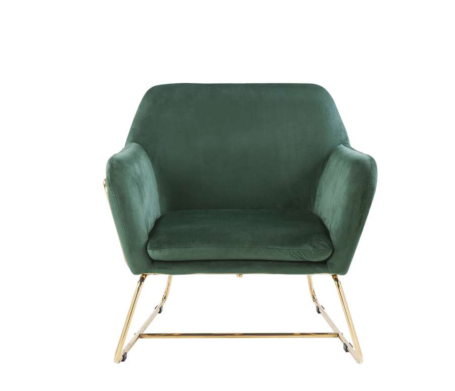 Lilola Home - Keira Green Velvet Accent Chair with Metal Base - 88877 veiw 3