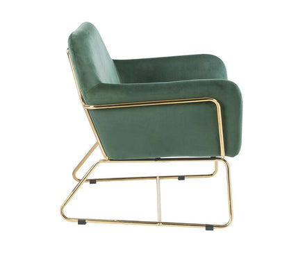 Lilola Home - Keira Green Velvet Accent Chair with Metal Base - 88877 veiw 4