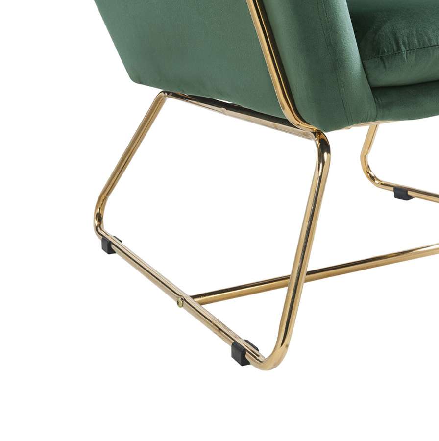 Lilola Home - Keira Green Velvet Accent Chair with Metal Base - 88877 veiw 5