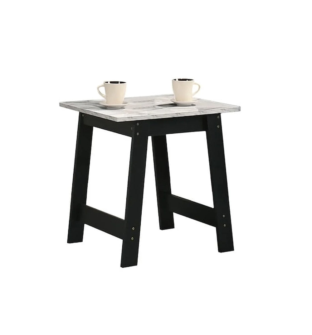 Lilola Home - Kenzo 19inW Black End Table with Faux Marble Top Finish-98500 veiw 1