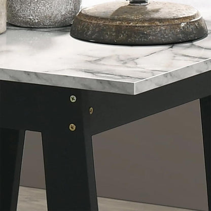 Lilola Home - Kenzo 19inW Black End Table with Faux Marble Top Finish-98500 veiw 2