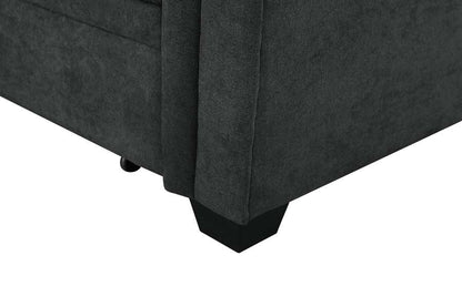 Lilola Home - Kinsley Dark Gray Woven Fabric Sleeper Sectional Sofa Chaise with USB Charger and Tablet Pocket - 881384 veiw 2