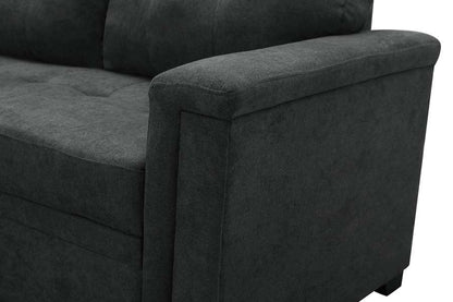 Lilola Home - Kinsley Dark Gray Woven Fabric Sleeper Sectional Sofa Chaise with USB Charger and Tablet Pocket - 881384 veiw 3
