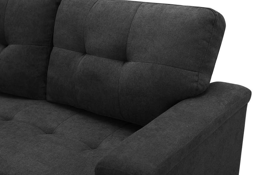 Lilola Home - Kinsley Dark Gray Woven Fabric Sleeper Sectional Sofa Chaise with USB Charger and Tablet Pocket - 881384 veiw 4