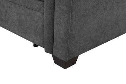 Lilola Home - Kinsley Gray Woven Fabric Sleeper Sectional Sofa Chaise with USB Charger and Tablet Pocket - 881388 veiw 3