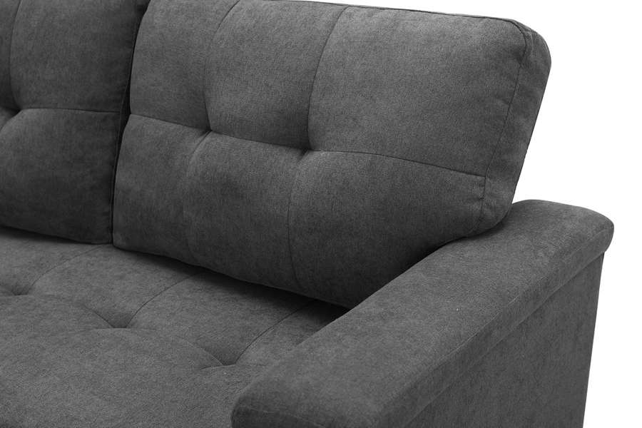 Lilola Home - Kinsley Gray Woven Fabric Sleeper Sectional Sofa Chaise with USB Charger and Tablet Pocket - 881388 veiw 5