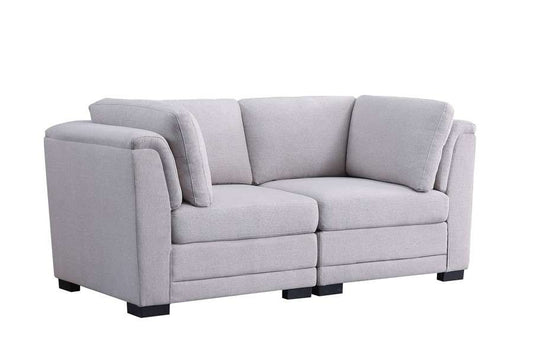 Lilola Home - Kristin Light Gray Linen Fabric Loveseat  - 88020-9_CLOSEOUT veiw 1